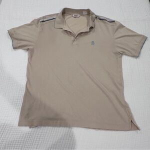 Original Penguin Tan Polo Shirt with Blue Accents